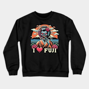 Japanese geisha mount fuji travel Crewneck Sweatshirt